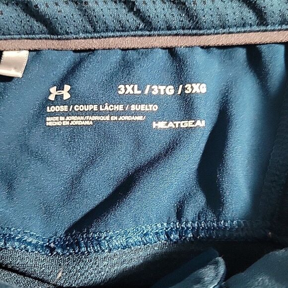 Under Armour Polo Shirt Mens 3XL Blue Camo Jacquard Vented Performance Golf - Picture 10 of 10